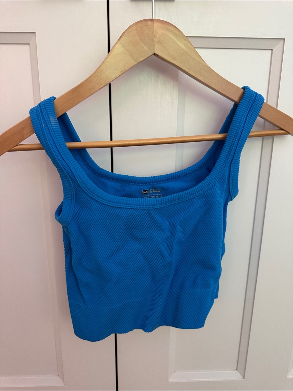Blue Ribbed Tank Top